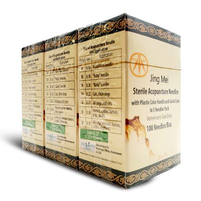 N34x1 Jing Mei Color Handle Needle 300's Value Pack (3 Boxes of 100's) (N34x1JC3)